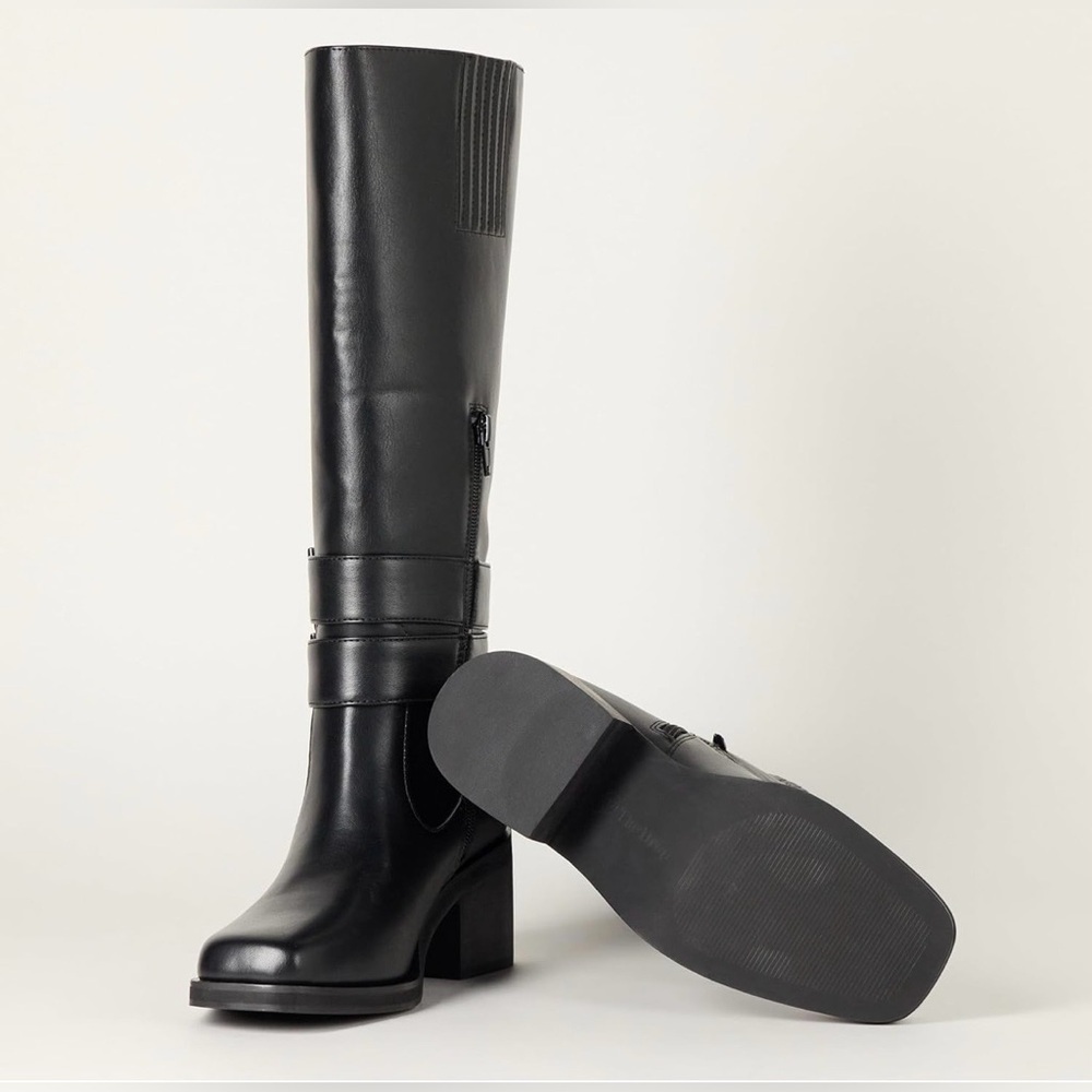 The Drop Women's Sage Tall Biker Boot with Buckles, Black, NWT Size 8.5 - Picture 6 of 10